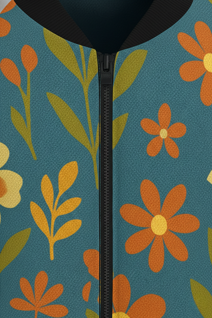 Women’s Floral Bomber Jacket – Stylish Regular Fit