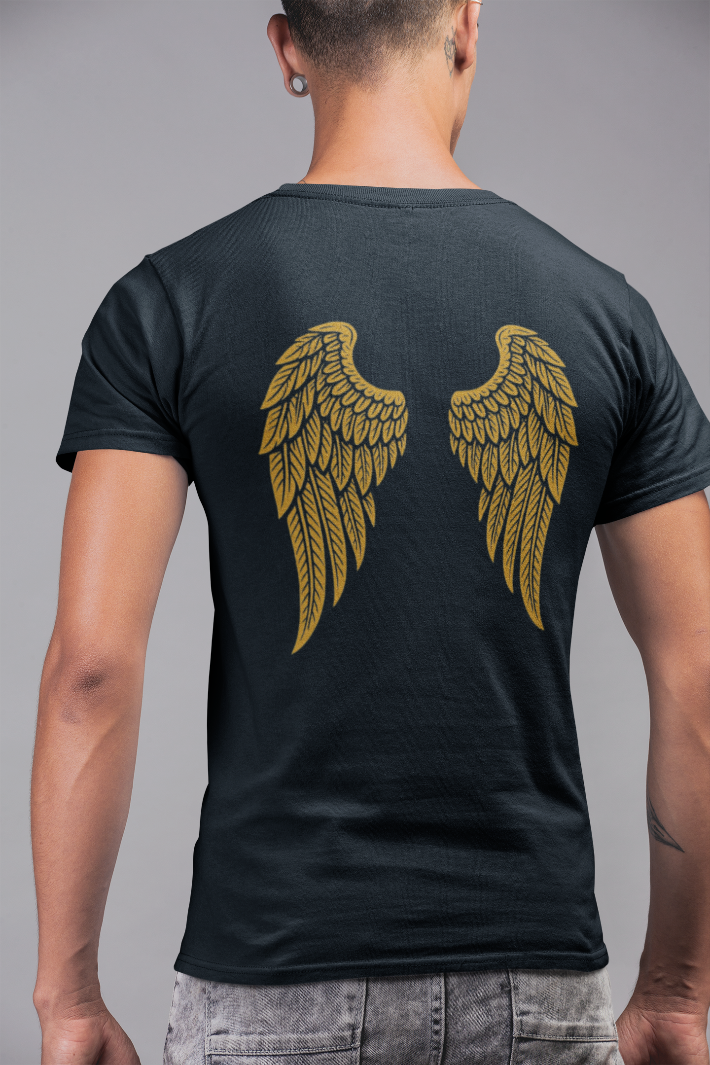Golden Wings Graphic T-Shirt – Oversized Streetwear Tee