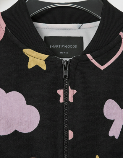 Women’s Cute Hearts & Stars Bomber Jacket –