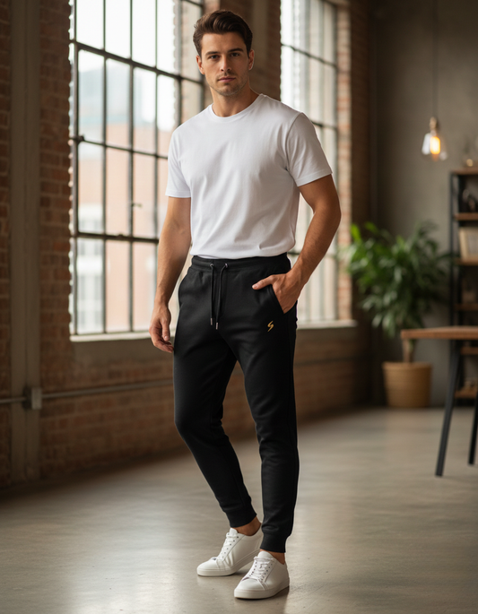 Premium  Joggers – 100% Cotton, 260 GSM, Unisex Tapered Fit with Ribbed Waist