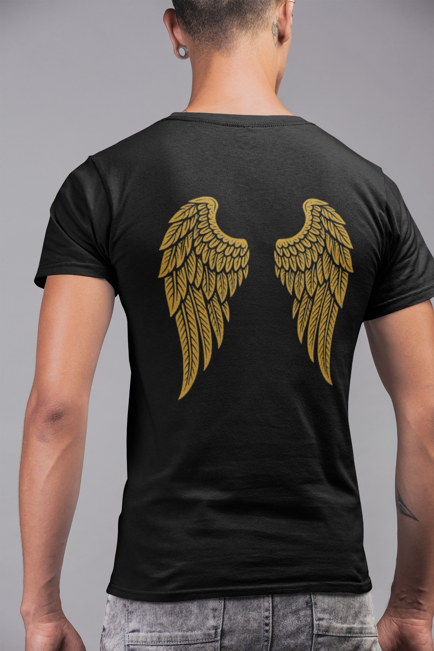 Golden Wings Graphic T-Shirt – Oversized Streetwear Tee