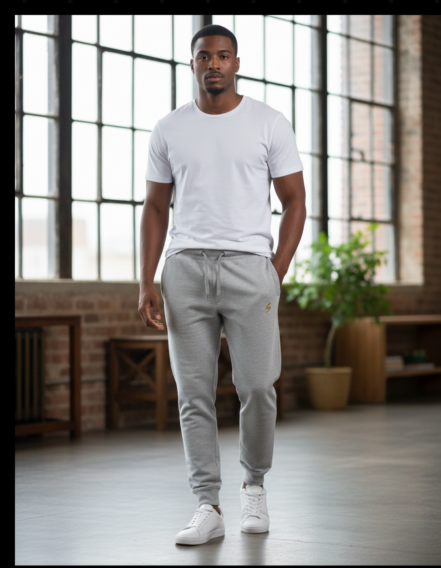 Premium  Joggers – 100% Cotton, 260 GSM, Unisex Tapered Fit with Ribbed Waist
