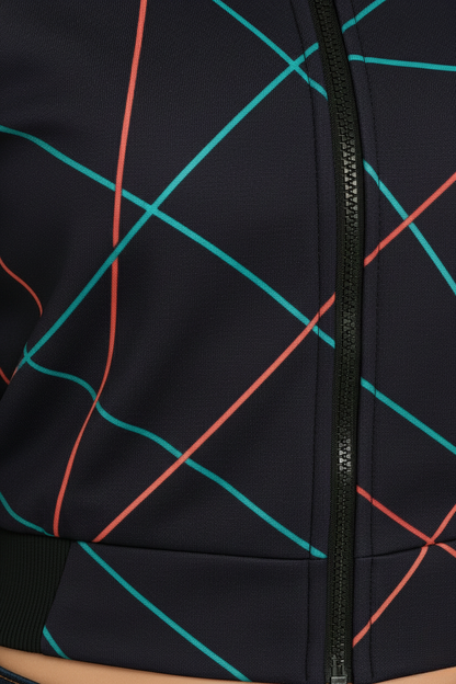 Neon Pattern Women’s Bomber Jacket – Premium Printed Crop Jacket | Streetwear Style