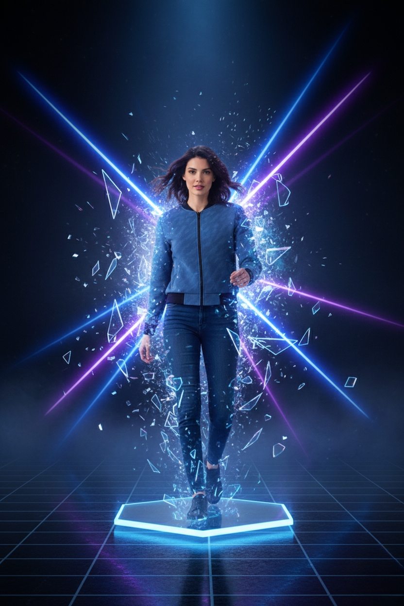 Women’s Blue Pattern Bomber Jacket –