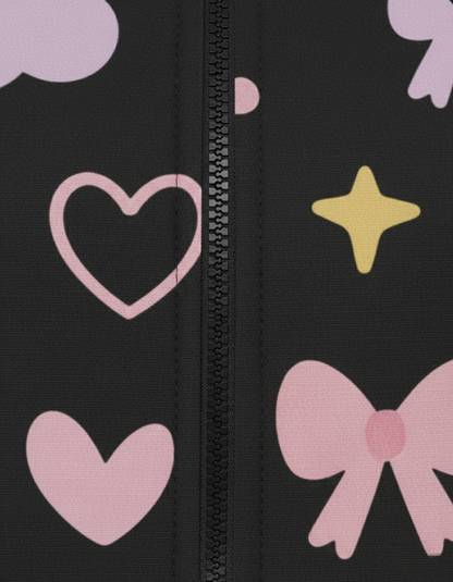 Women’s Cute Hearts & Stars Bomber Jacket –