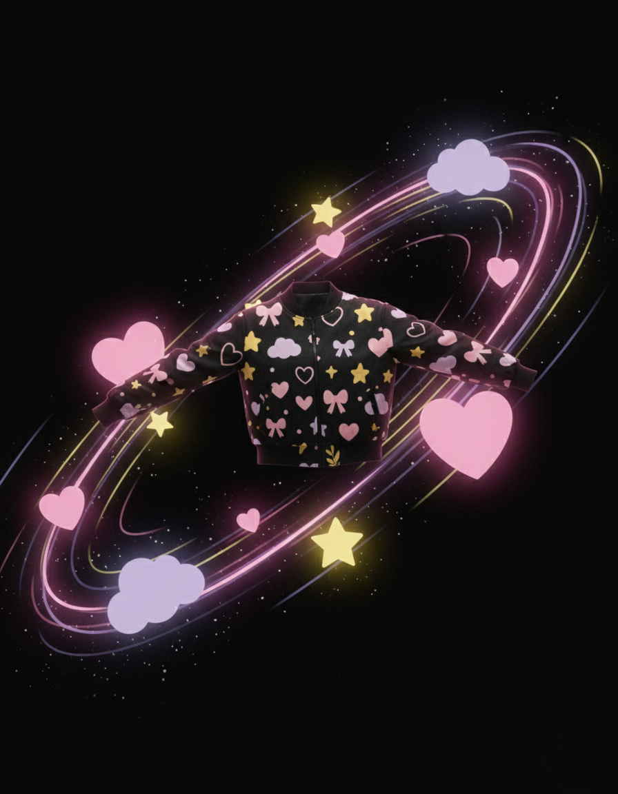 Women’s Cute Hearts & Stars Bomber Jacket –