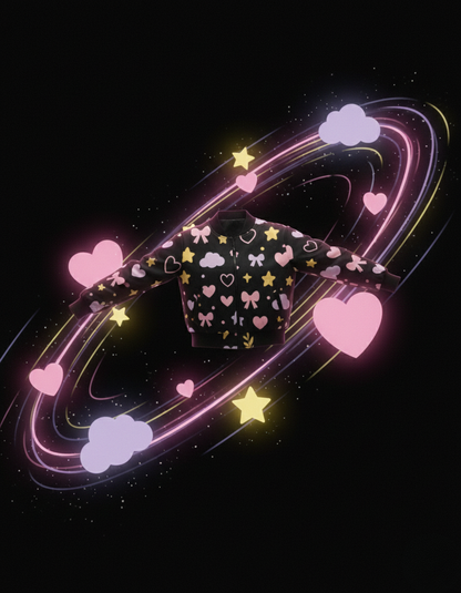 Women’s Cute Hearts & Stars Bomber Jacket –