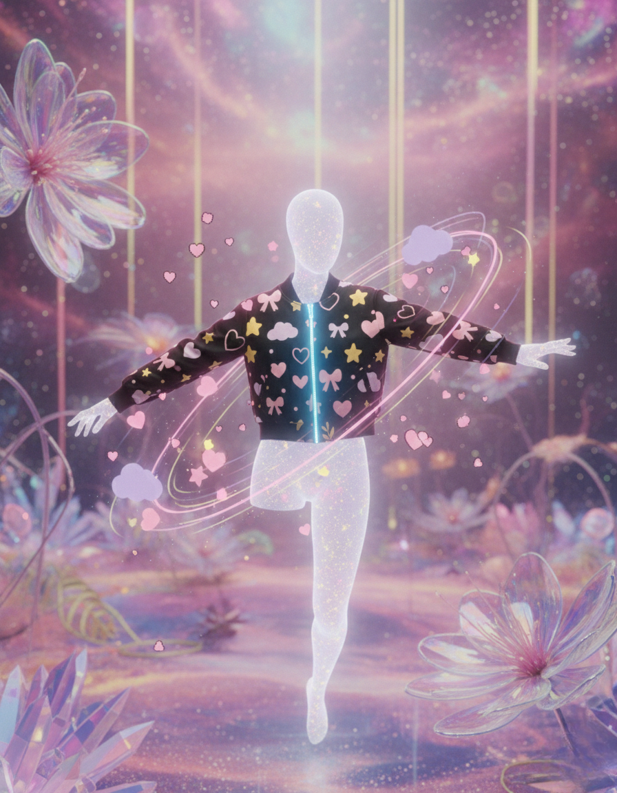 Women’s Cute Hearts & Stars Bomber Jacket –